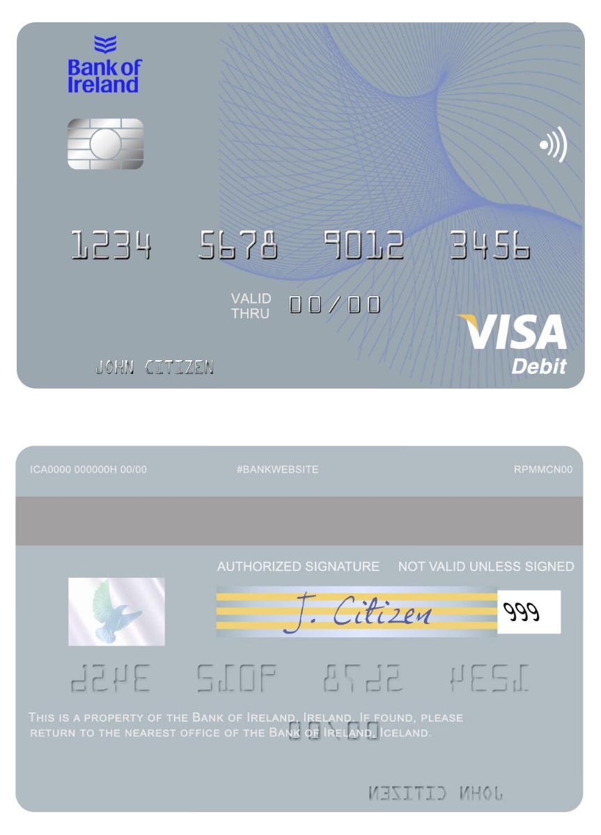 Ireland Bank of Ireland visa debit card